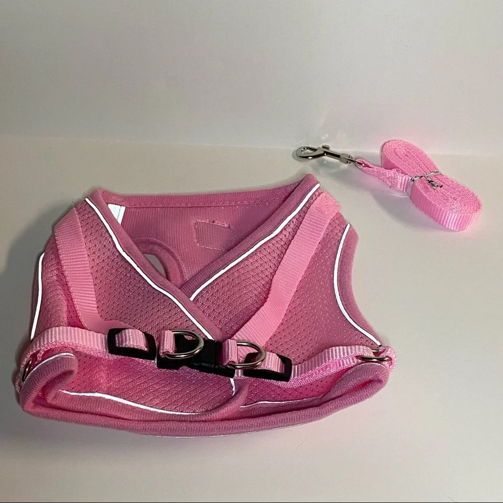 Pink Cat Harness With Leash